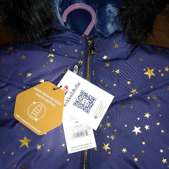 Rokka & Rolla,Blue Star bubble coat, MD 8 - Picture 3 of 5